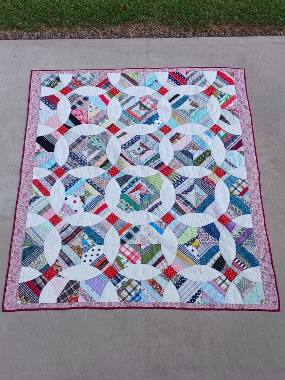Handmade vintage Quilt 70s queen